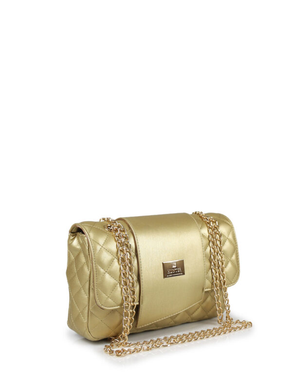 Γυναικεία τσάντα flap QG Χρυσό - Hunter Accessories