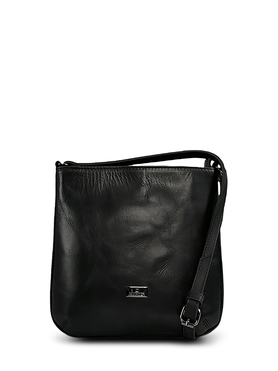 Γυναικεία τσάντα δερμάτινη χιαστί Μαύρο