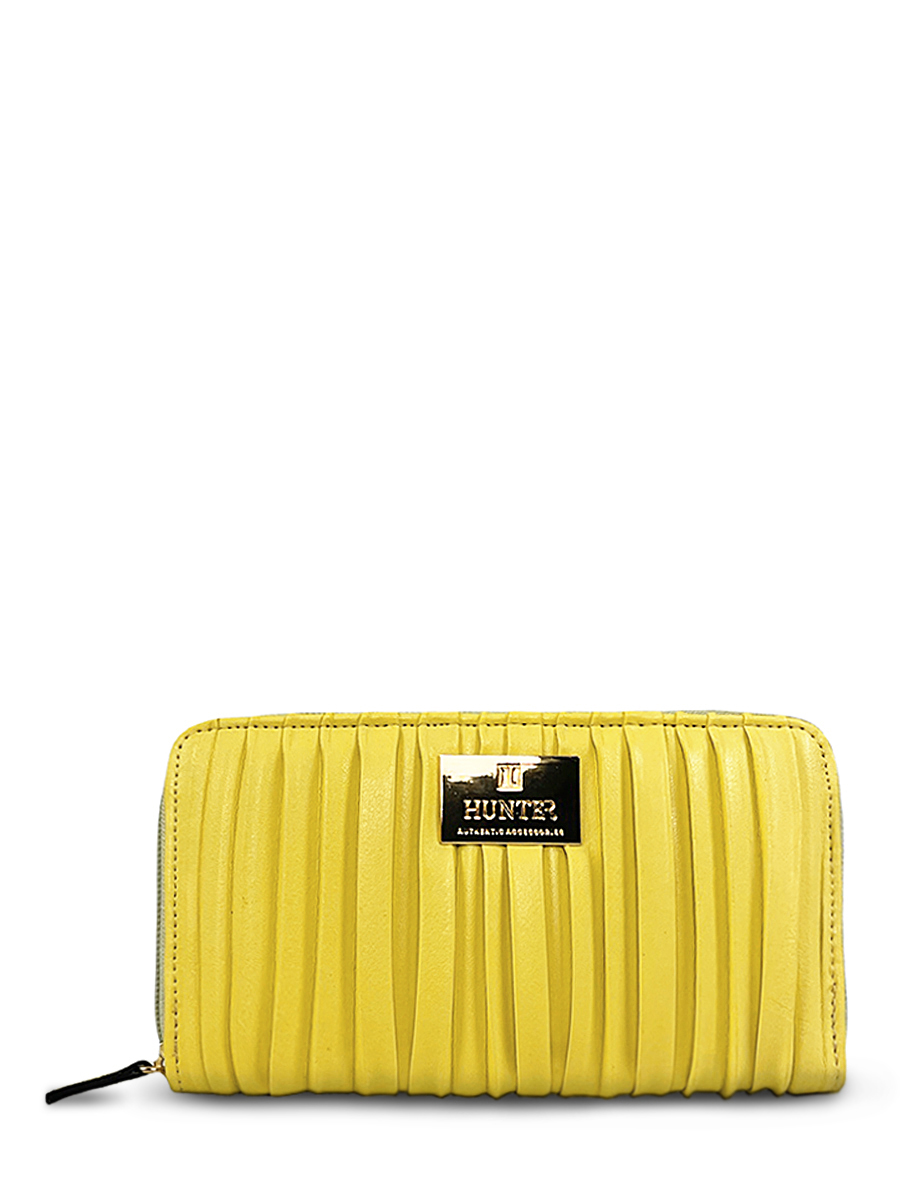 Γυναικείο πορτοφόλι Pleated Κίτρινο
