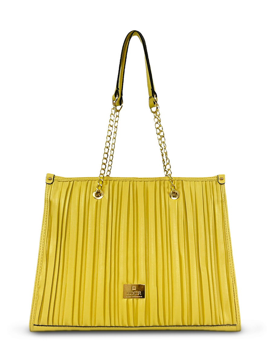 Γυναικεία τσάντα ώμου Pleated Κίτρινο