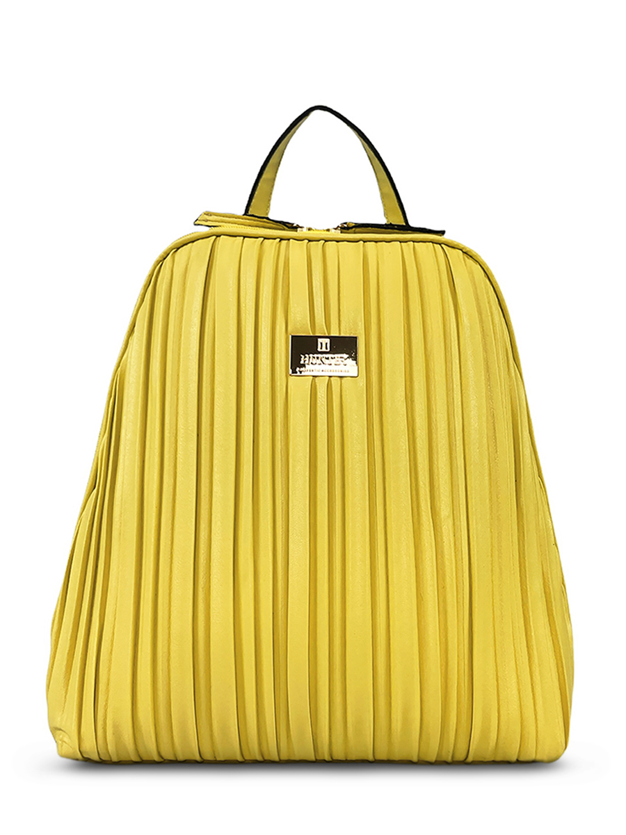 Γυναικεία τσάντα πλάτης Pleated Κίτρινο