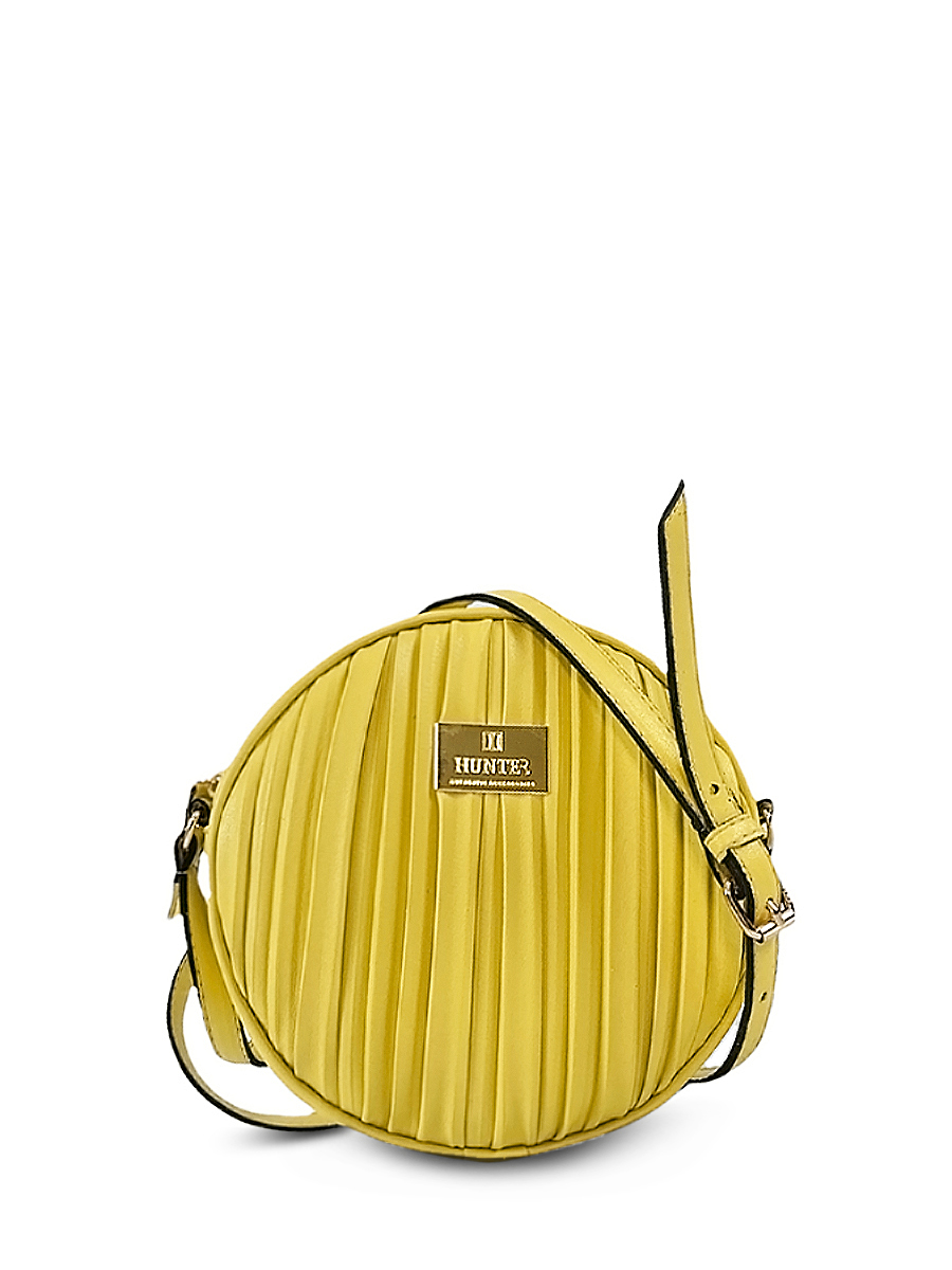 Γυναικεία τσάντα χιαστί round Pleated Κίτρινο