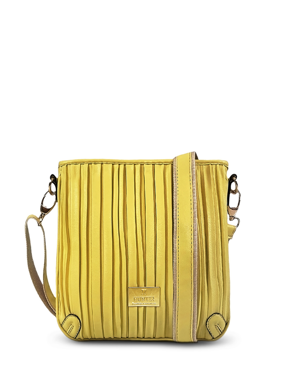 Γυναικεία τσάντα χιαστί Pleated Κίτρινο