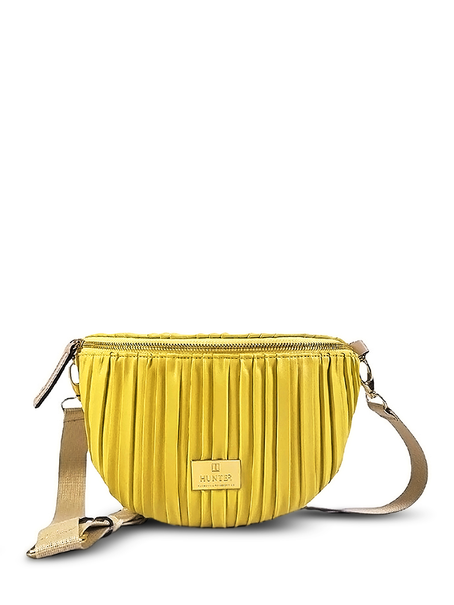 Γυναικεία τσάντα μέσης Pleated Κίτρινο