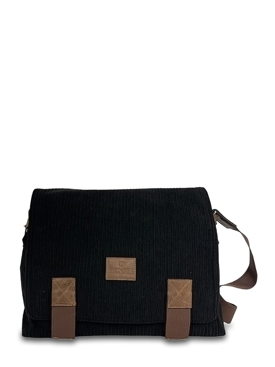 Γυναικεία τσάντα ταχυδρόμου Corduroy Μαύρο/Ταμπά