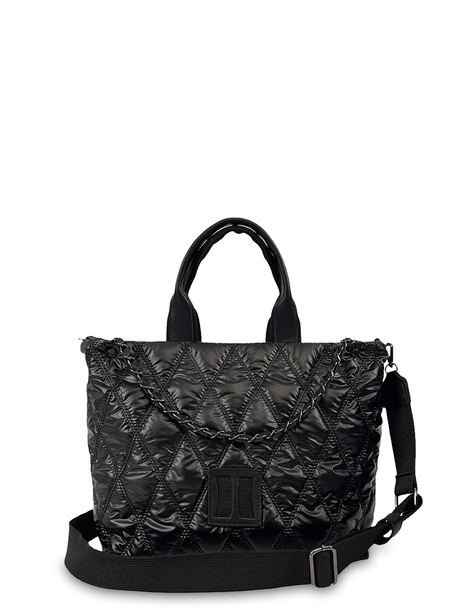 Γυναικεία τσάντα ώμου Quilted Rombus Μαύρο