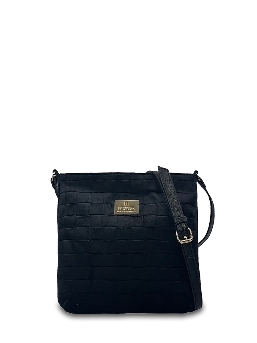 Γυναικεία τσάντα ταχυδρόμου Square Velvet Μαύρο