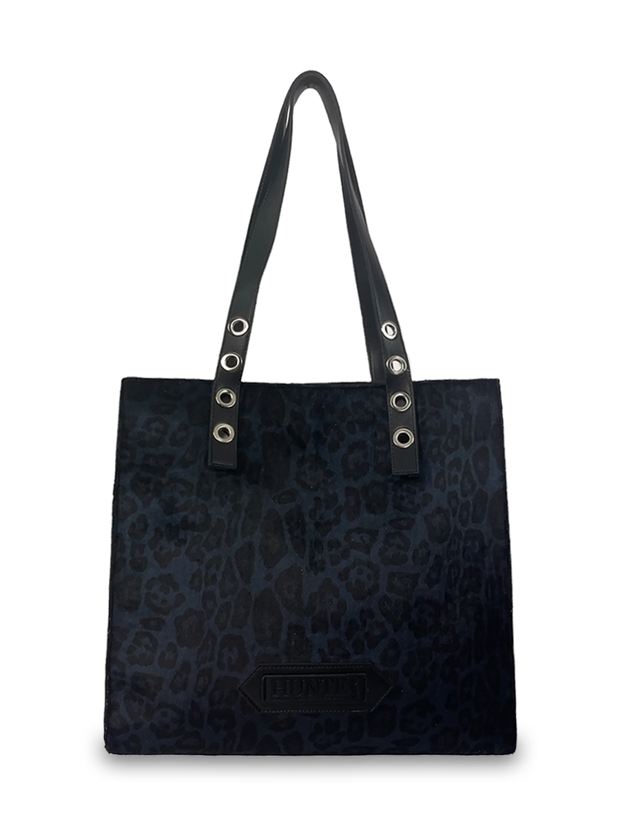 Γυναικεία τσάντα ώμου shopper Velvet Leopard Μαύρο