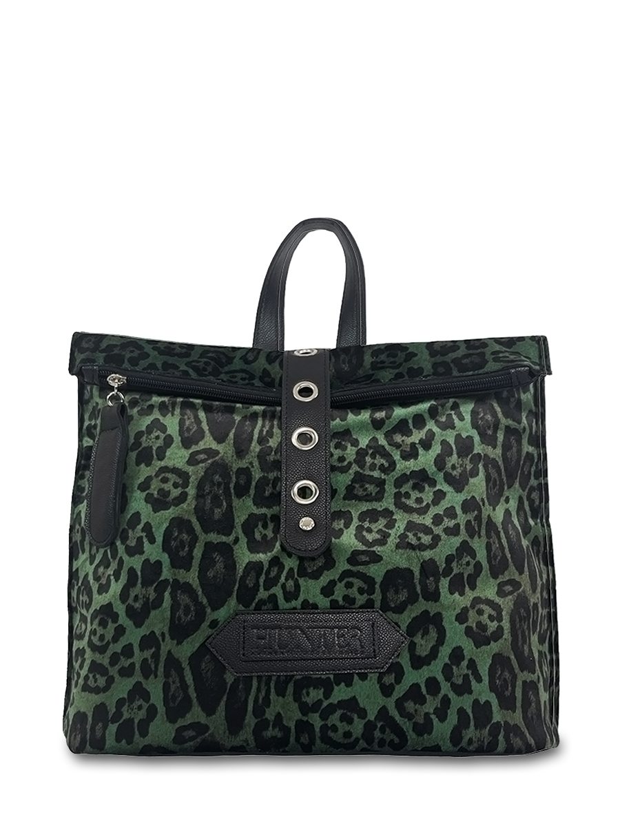 Γυναικεία τσάντα πλάτης Velvet Leopard Πράσινο
