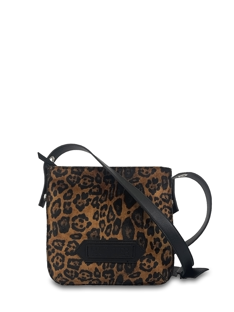 Γυναικεία τσάντα ταχυδρόμου Velvet Leopard Καφέ