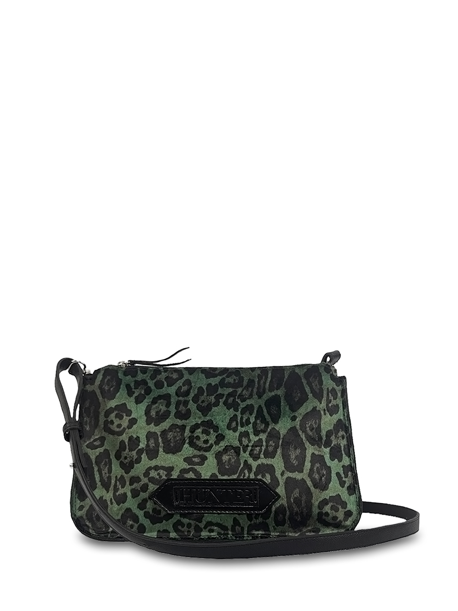 Γυναικεία τσάντα χιαστί Velvet Leopard Πράσινο