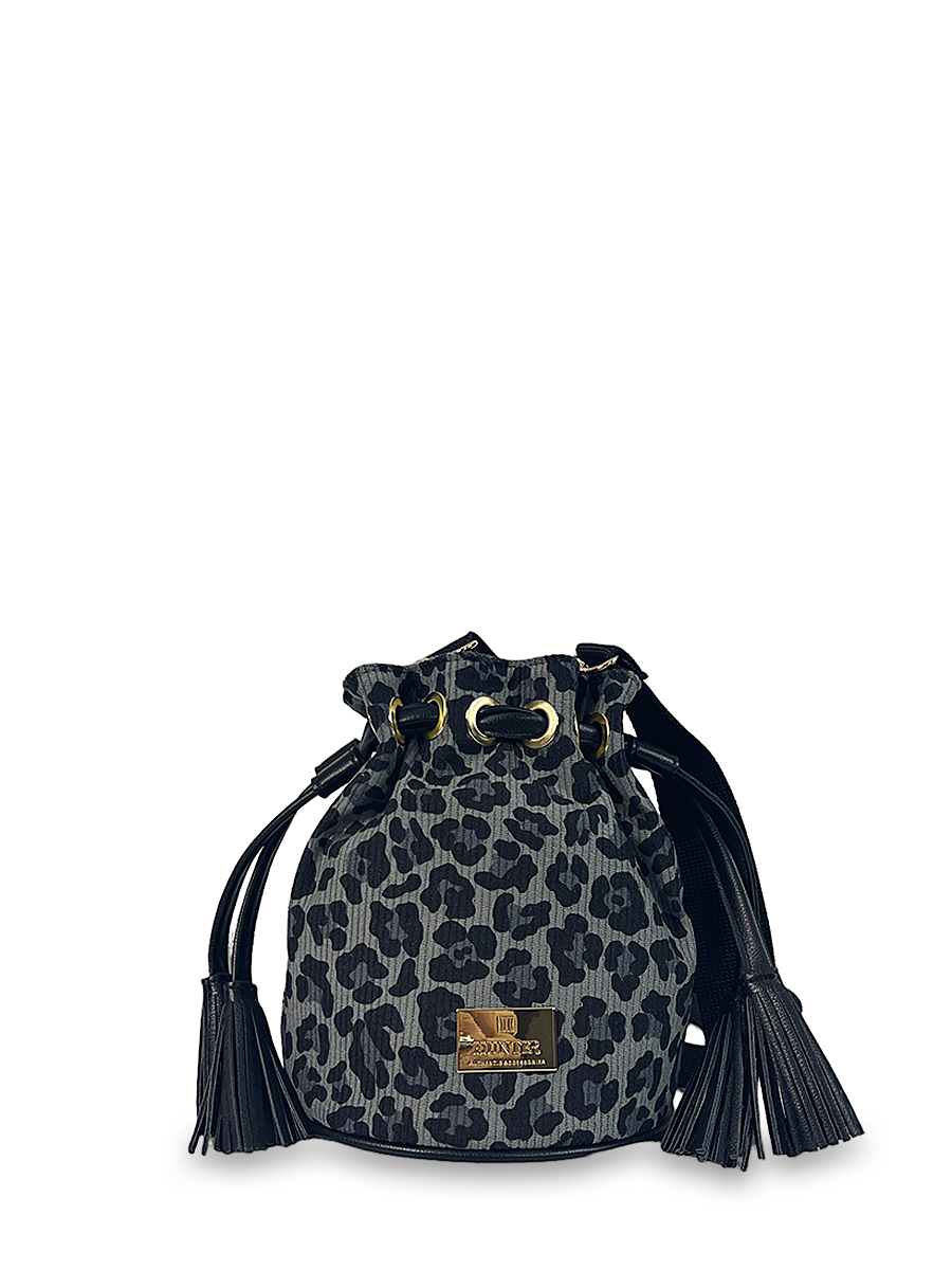 Γυναικεία τσάντα πουγκί Jungle Leopard Γκρι