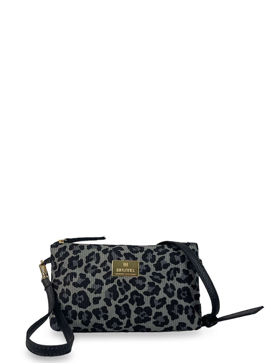 Γυναικεία τσάντα χειρός-χιαστί mini Jungle Leopard Γκρι
